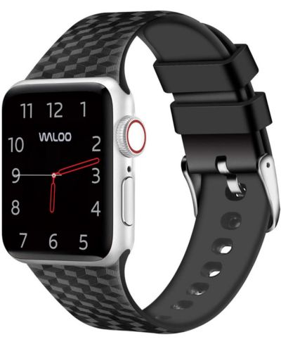 Силиконовый сменный ремешок Waloo Carbon Fiber для Apple Watch