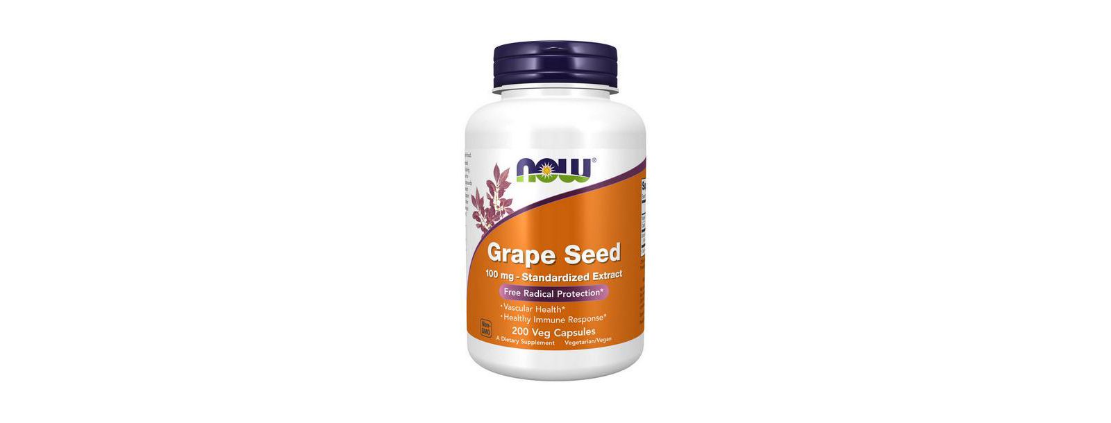NOW Foods экстракт виноградных косточек 100 mg, 200 Caps