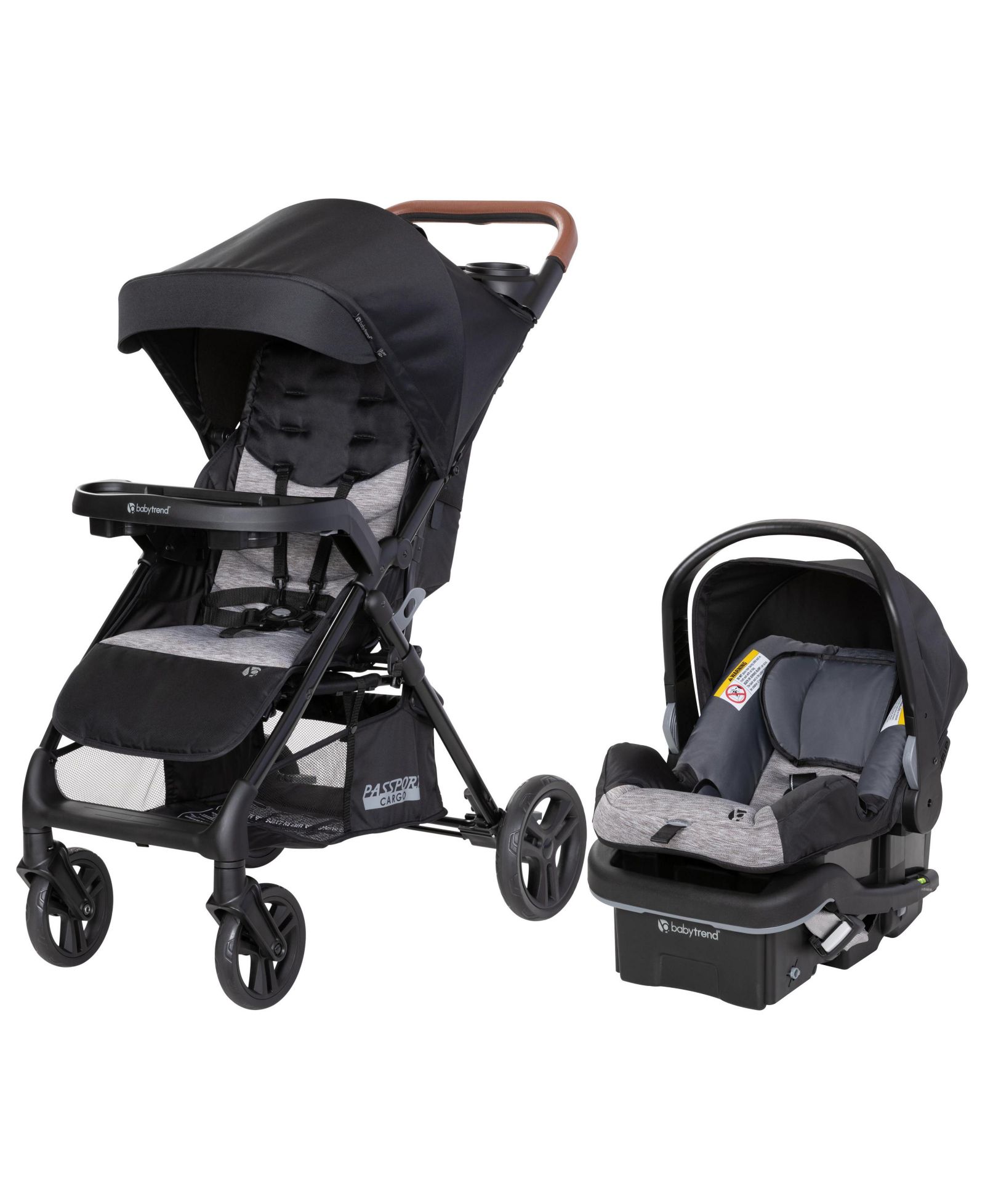 Baby Trend Passport Cargo Travel System (with EZ-Lift PLUS Infant Car Seat) - Black Bamboo
