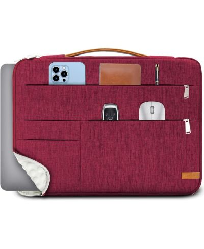 Acer 13.3 inch Laptop Sleeve Bag, Slim Shockproof Handbag, Computer Carrying Case Cover Compatible with MacBook Air/Pro,Acer Asus Dell HP Red