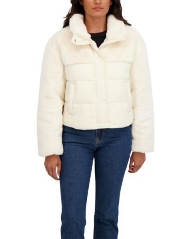 Женская утепленная куртка Sebby Collection Women's Short Mix Media Puffer Jacket