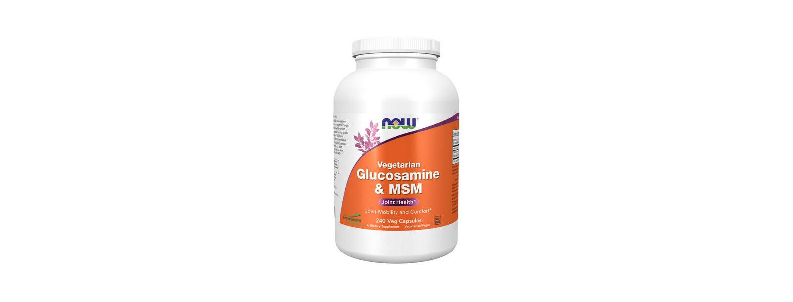 NOW Foods Глюкозамин и MSM, 240 вегетарианских капсул