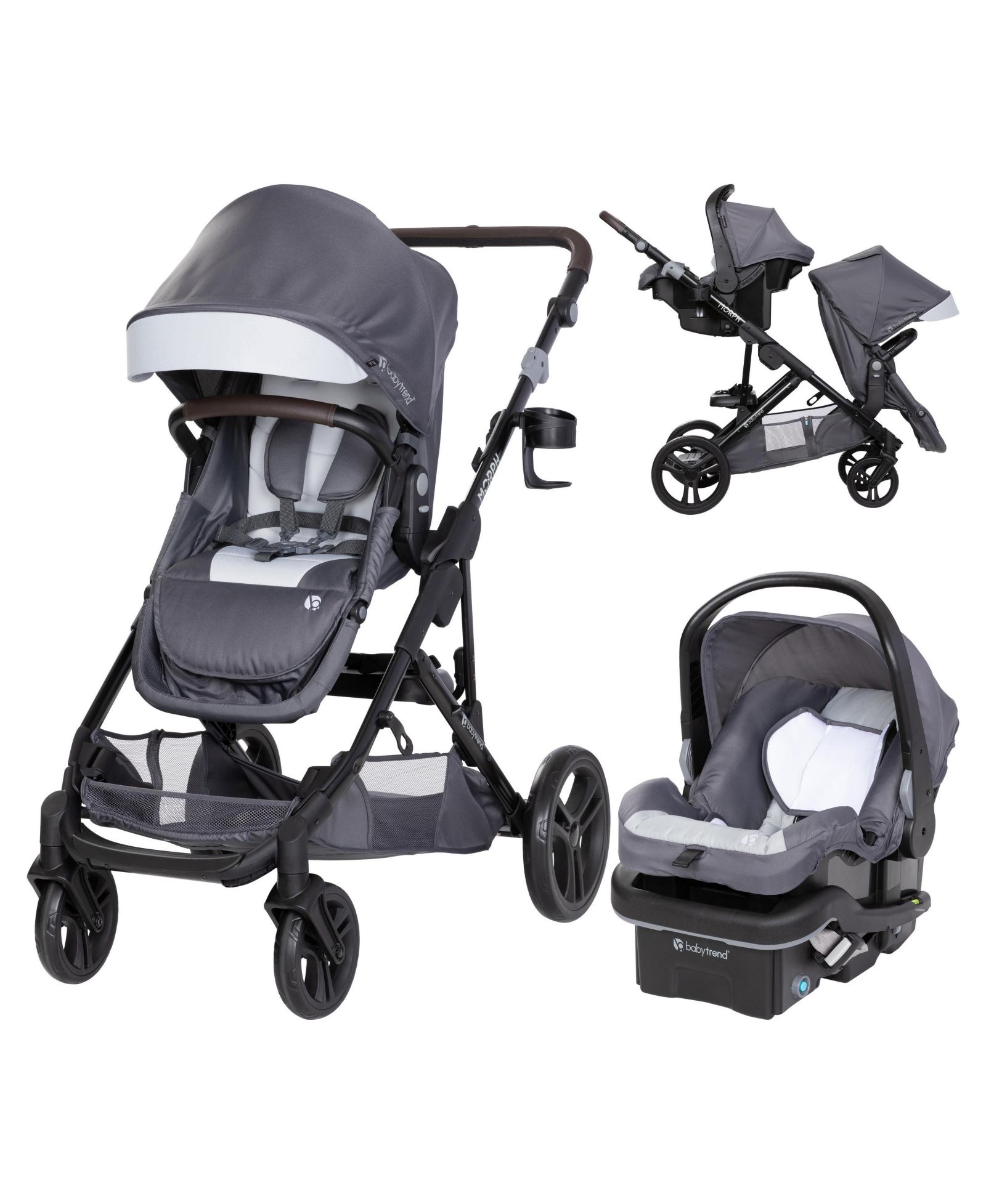 Baby Trend Morph Single to Double Modular Travel System - Dash Grey