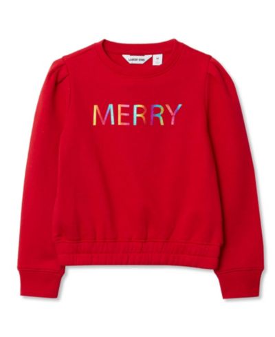 Женская толстовка Lands' End Girls Puff с круглым вырезом