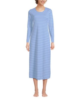 Lands' End Women's Cotton Long Sleeve Midcalf Nightgown