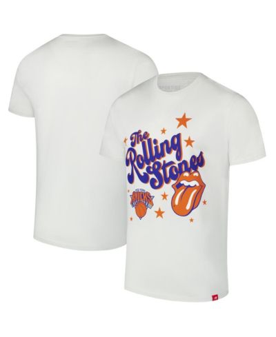 Sportiqe Men's and Women's White Rolling Stones x New York Knicks Bingham Collab T-Shirt