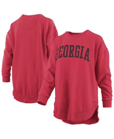 Женское пончо Pressbox Red Georgia Bulldogs Mélange Fleece Long Sleeve Pullover Sweatshirt