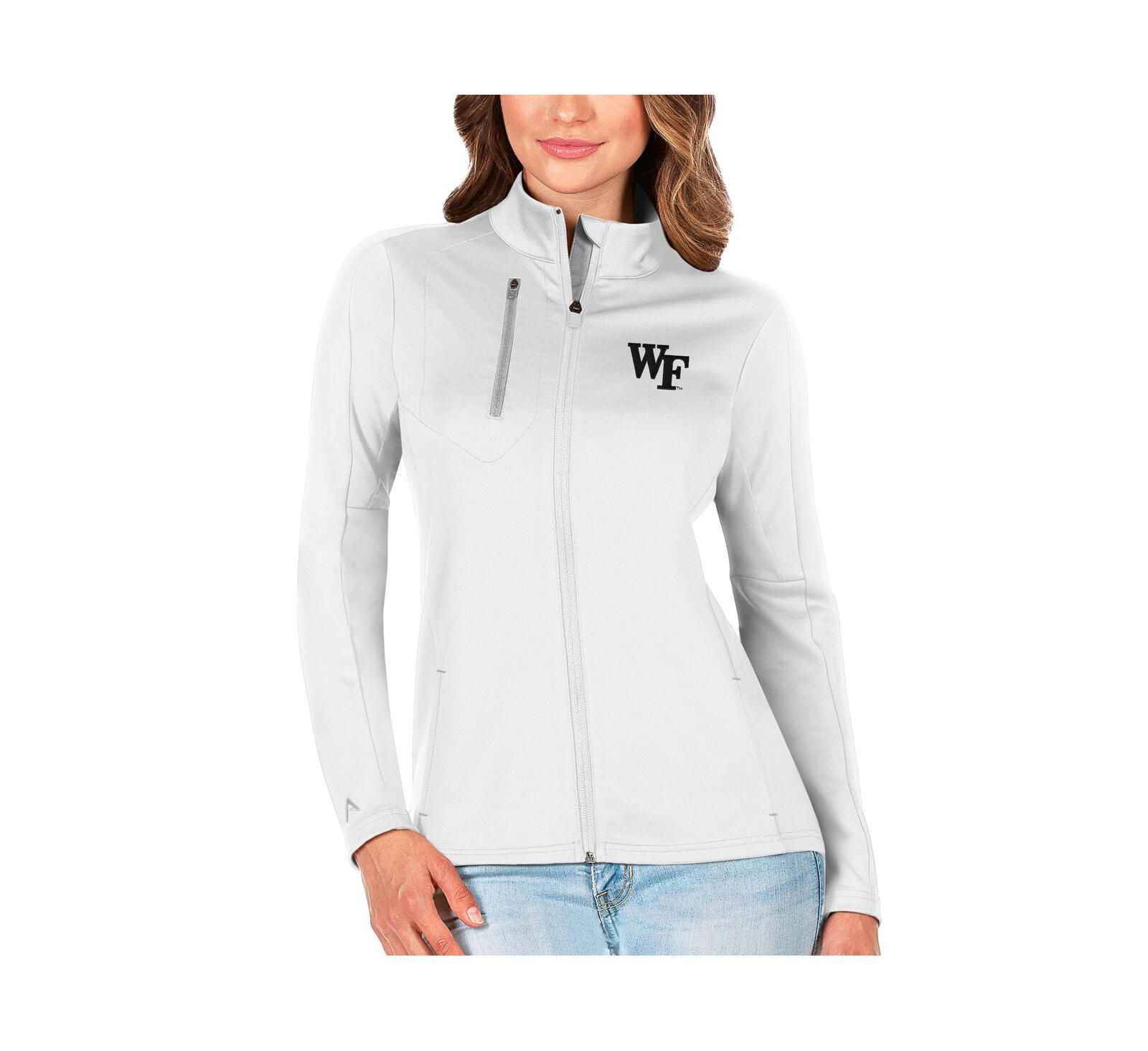 Antigua Women's White/Silver Wake Forest Demon Deacons Generation Full-Zip Jacket
