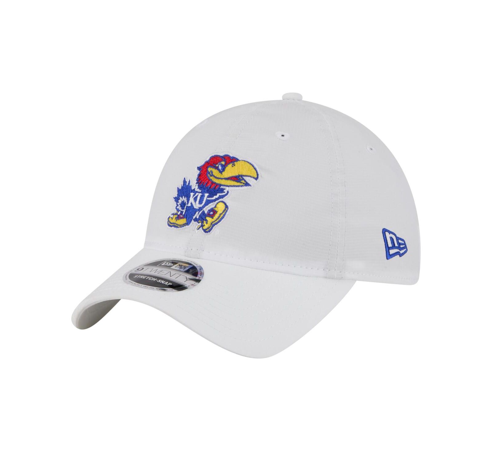 Мужская регулируемая кепка New Era Kansas Jayhawks Active Ripstop 9TWENTY белая
