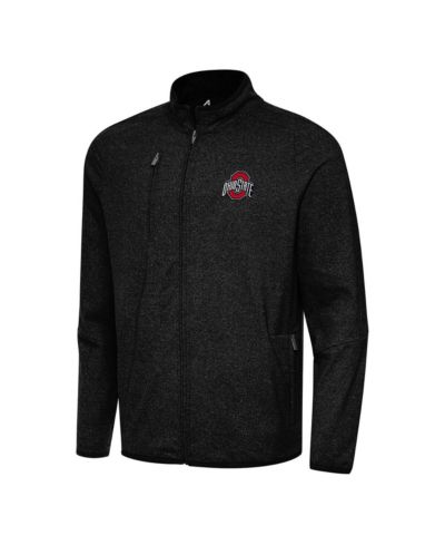 Мужская куртка Antigua Ohio State Buckeyes Hold-Up Full-Zip, цвет Heather Black