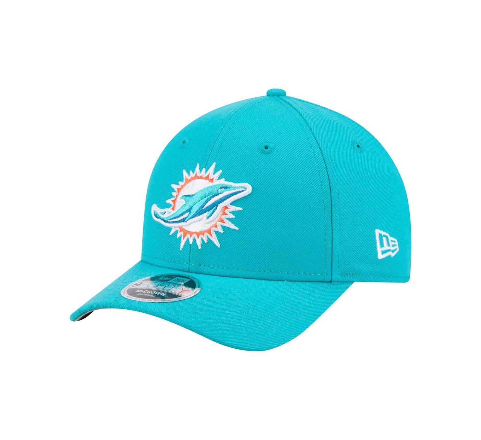 Регулируемая кепка New Era Men's Aqua Miami Dolphins Team Collection 9FORTY M-Crown