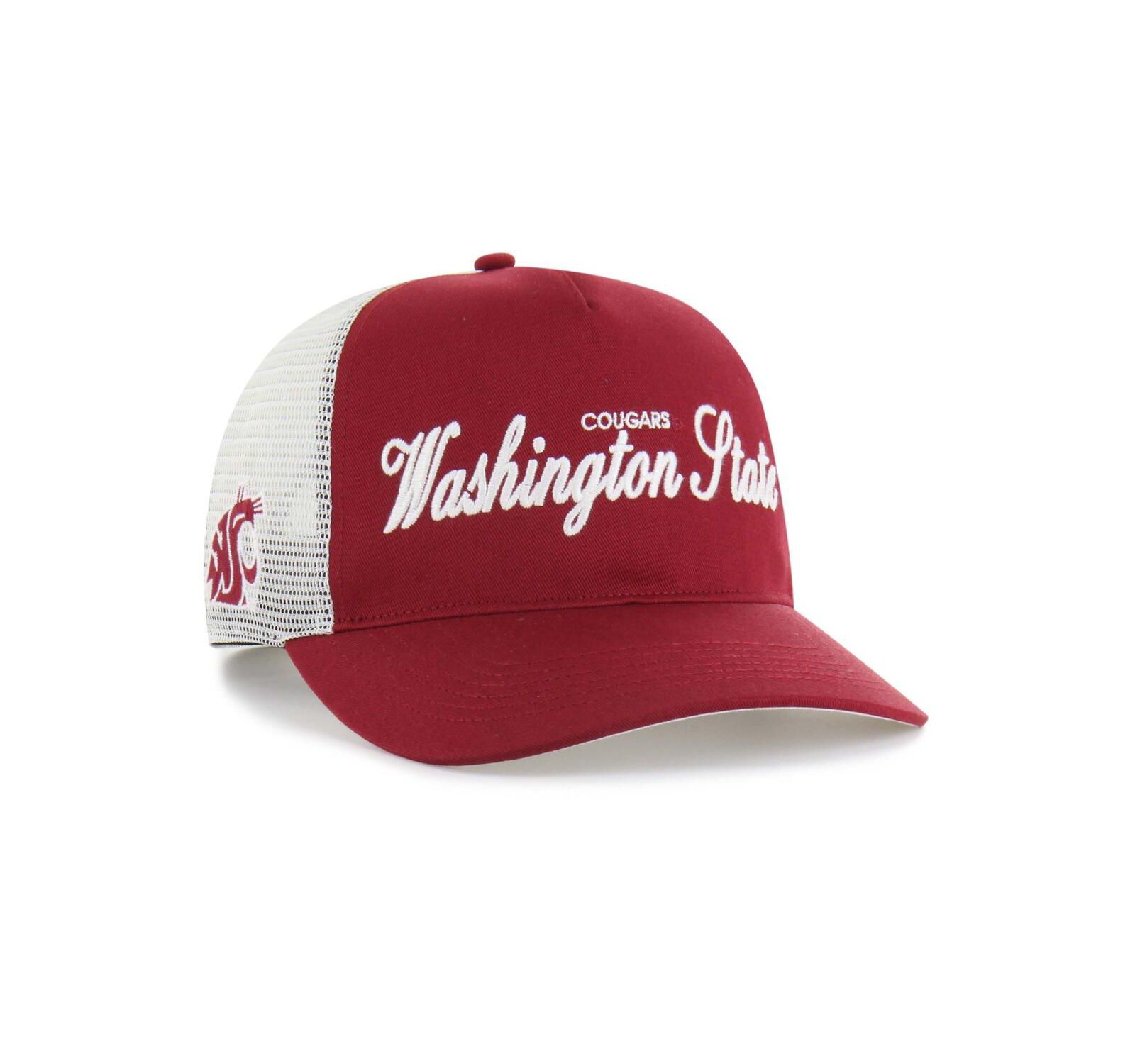'47 Brand Men's and Women's Crimson Washington State Cougars Contemporary Basics Foundation Trucker Hitch Adjustable Hat