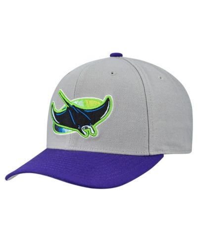 Мужская и женская кепка Mitchell & Ness Gray Tampa Bay Rays Basic Coop Pro Adjustable