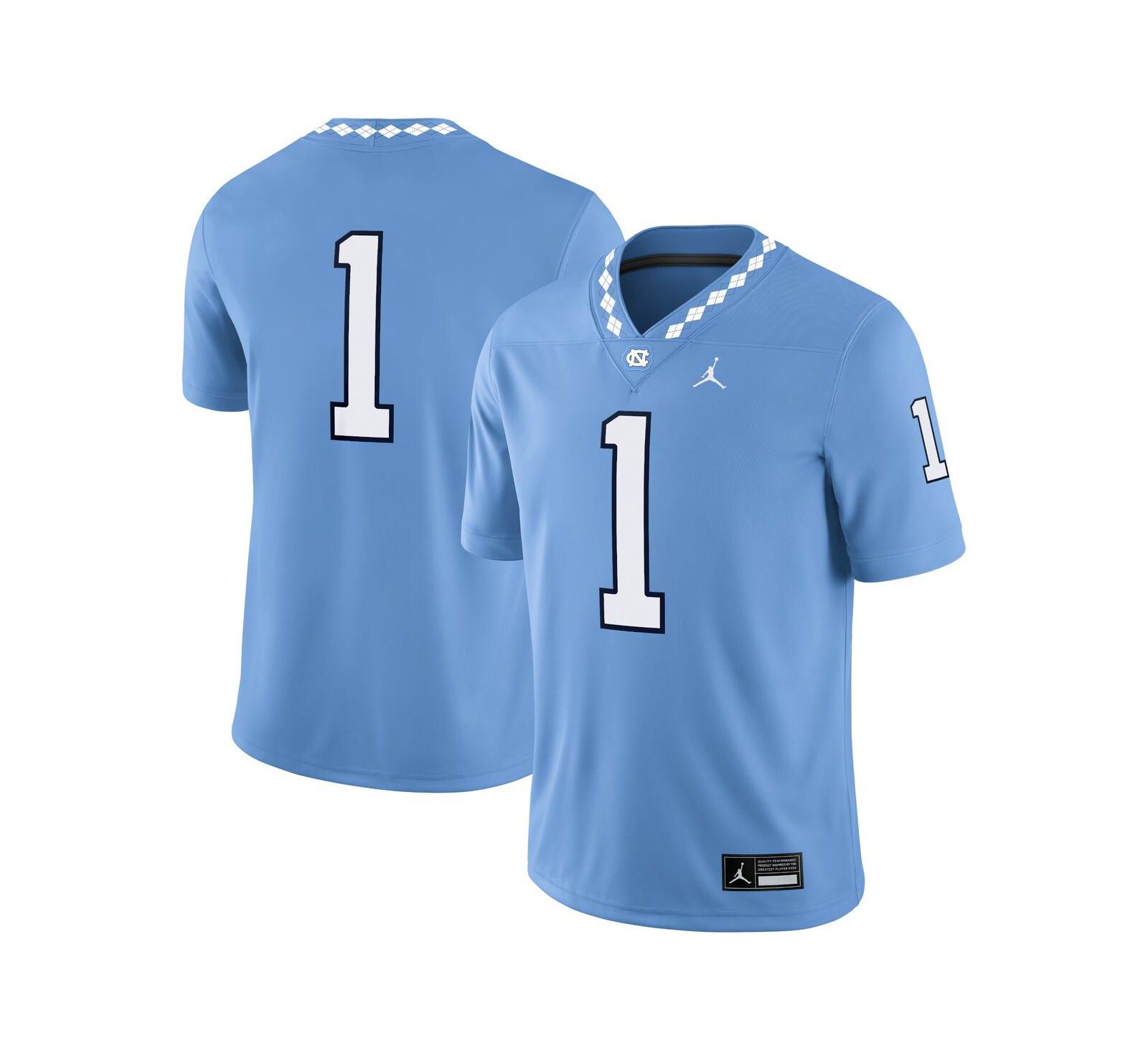 Jordan Men's 1 Carolina Blue North Carolina Tar Heels Game Jersey