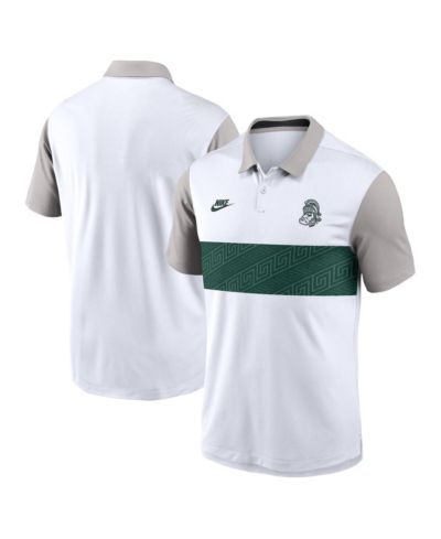 Мужское поло Nike Michigan State Spartans Athletic Prep Legacy Logo, белое/серое