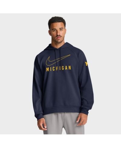 Nike Мужское темно-синее худи Michigan Wolverines Premium Raglan Performance