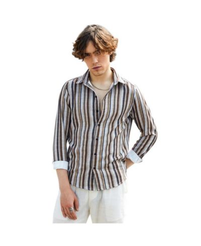 Campus Sutra Men's Multitrack-Striped Shirt
