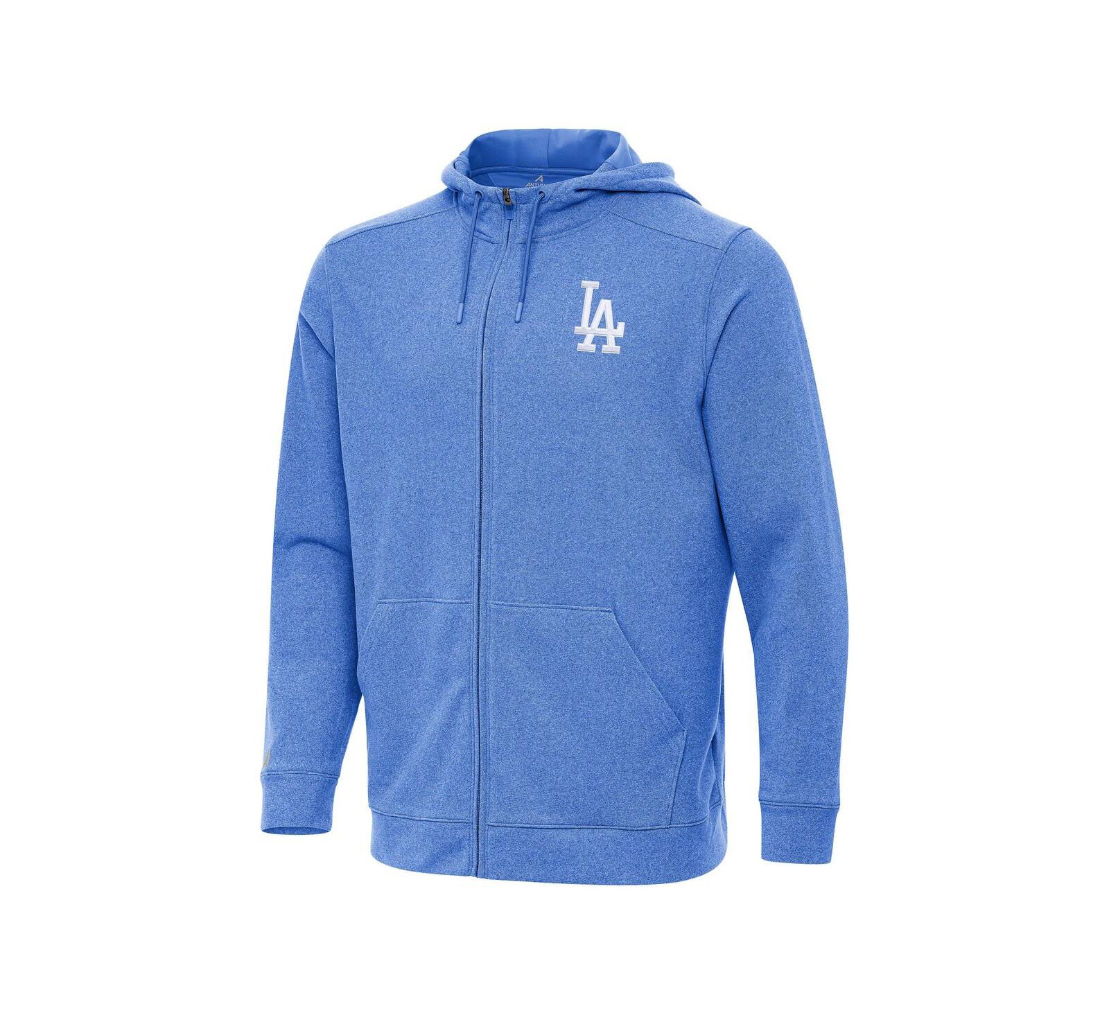 Antigua Men's Heather Royal Los Angeles Dodgers Effortless Full-Zip Hooded Jacket