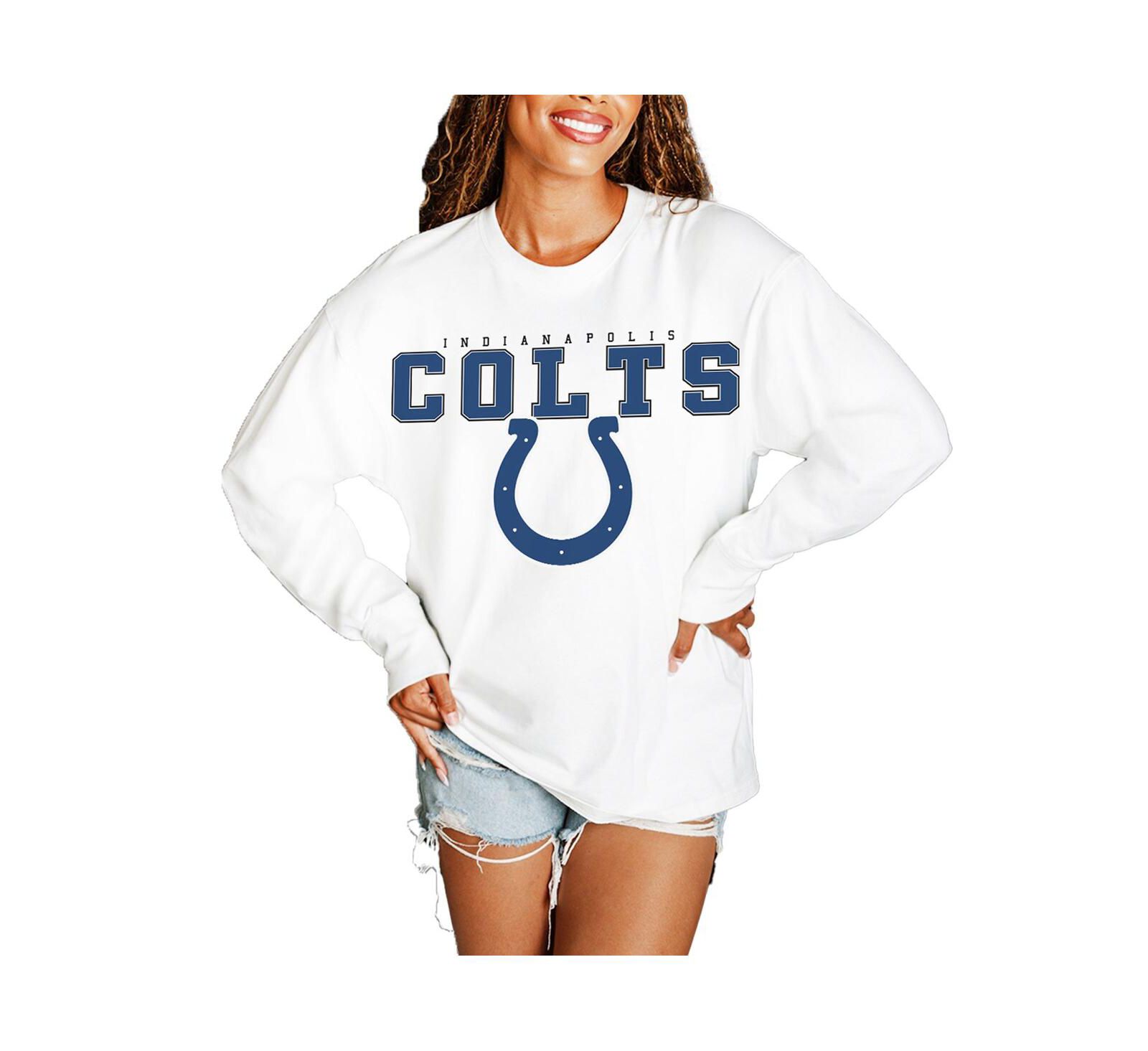 Женская футболка Gameday Couture White Indianapolis Colts Big Goals Oversized Long Sleeve