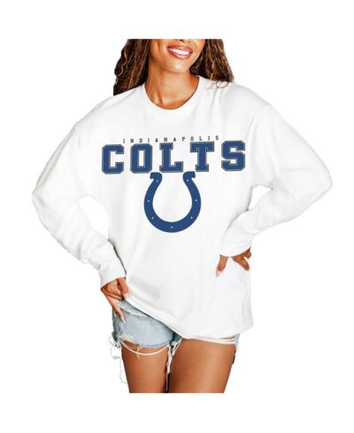 Gameday Couture Women's White Indianapolis Colts Big Goals Oversized Long Sleeve T-Shirt