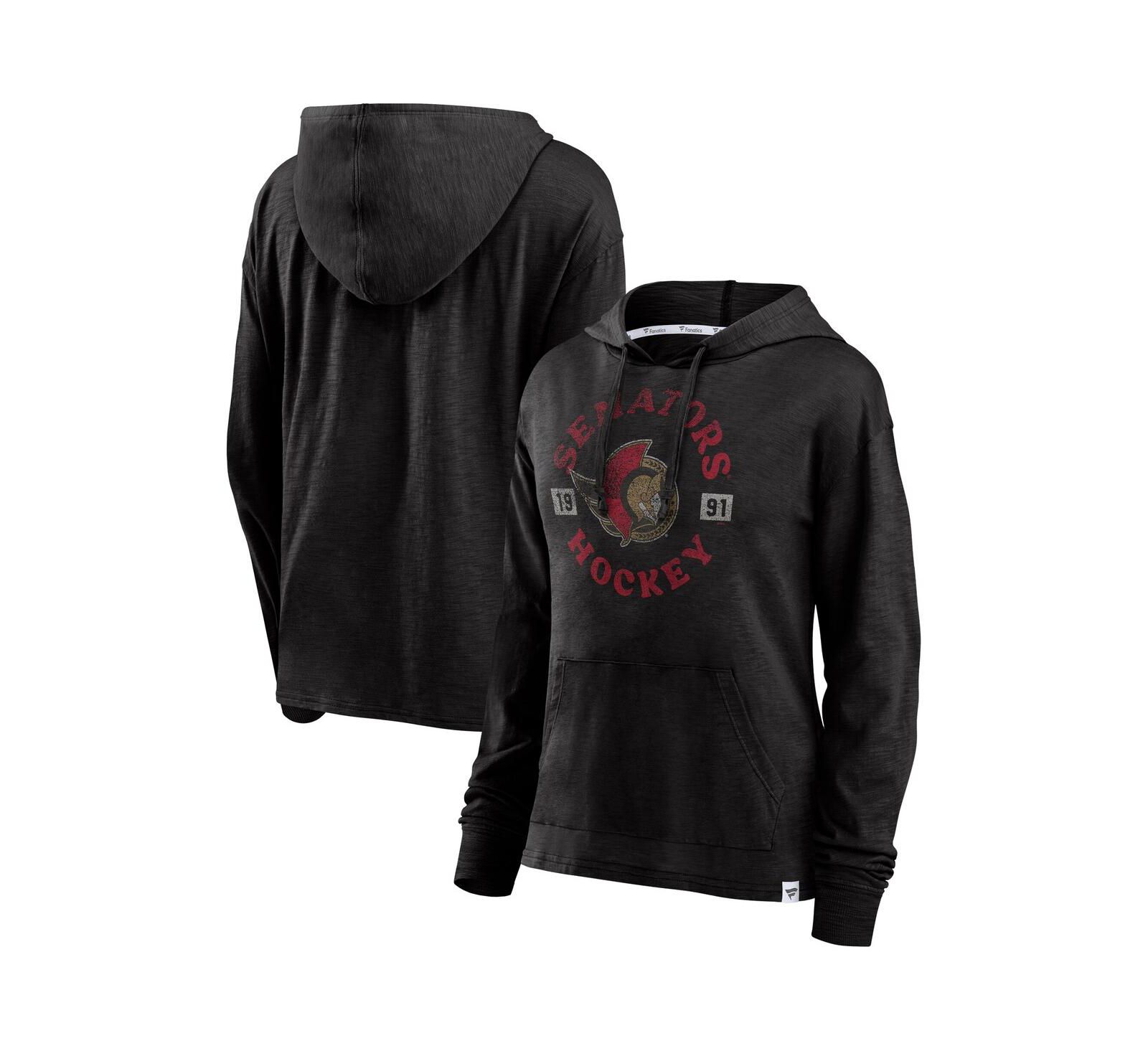 Женское худи Fanatics Heather Black с логотипом Ottawa Senators True Classic