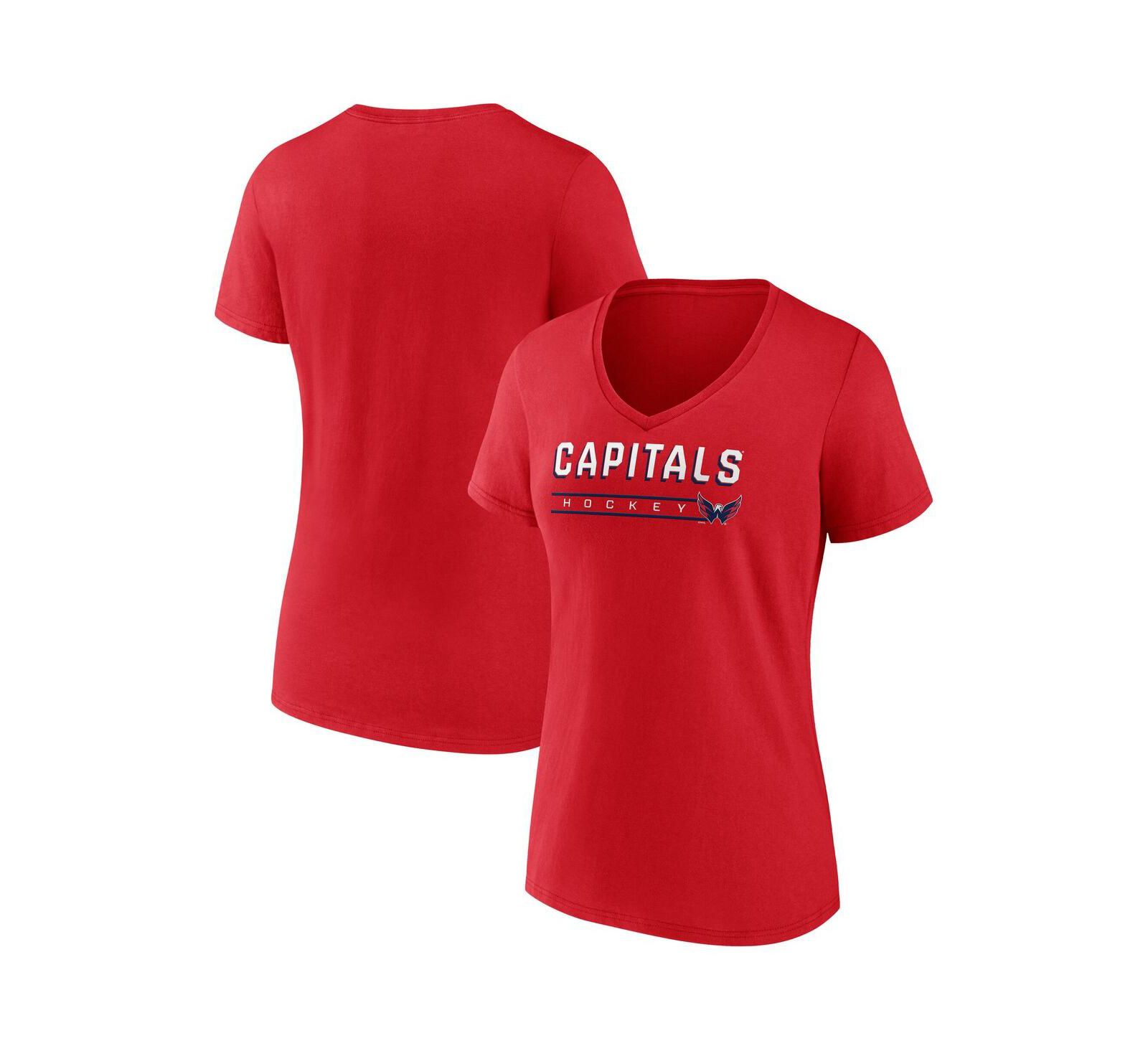 Женская футболка Fanatics Washington Capitals с V-образным вырезом, красная