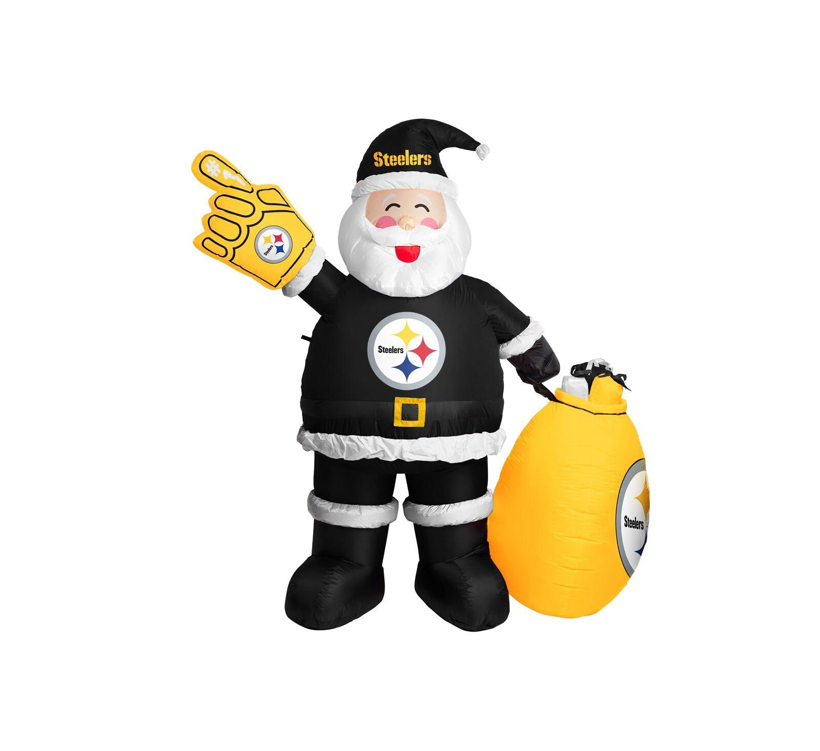 Logo Brands Pittsburgh Steelers 7' Inflatable Santa
