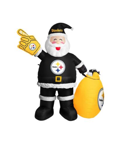 Logo Brands Pittsburgh Steelers 7' Inflatable Santa