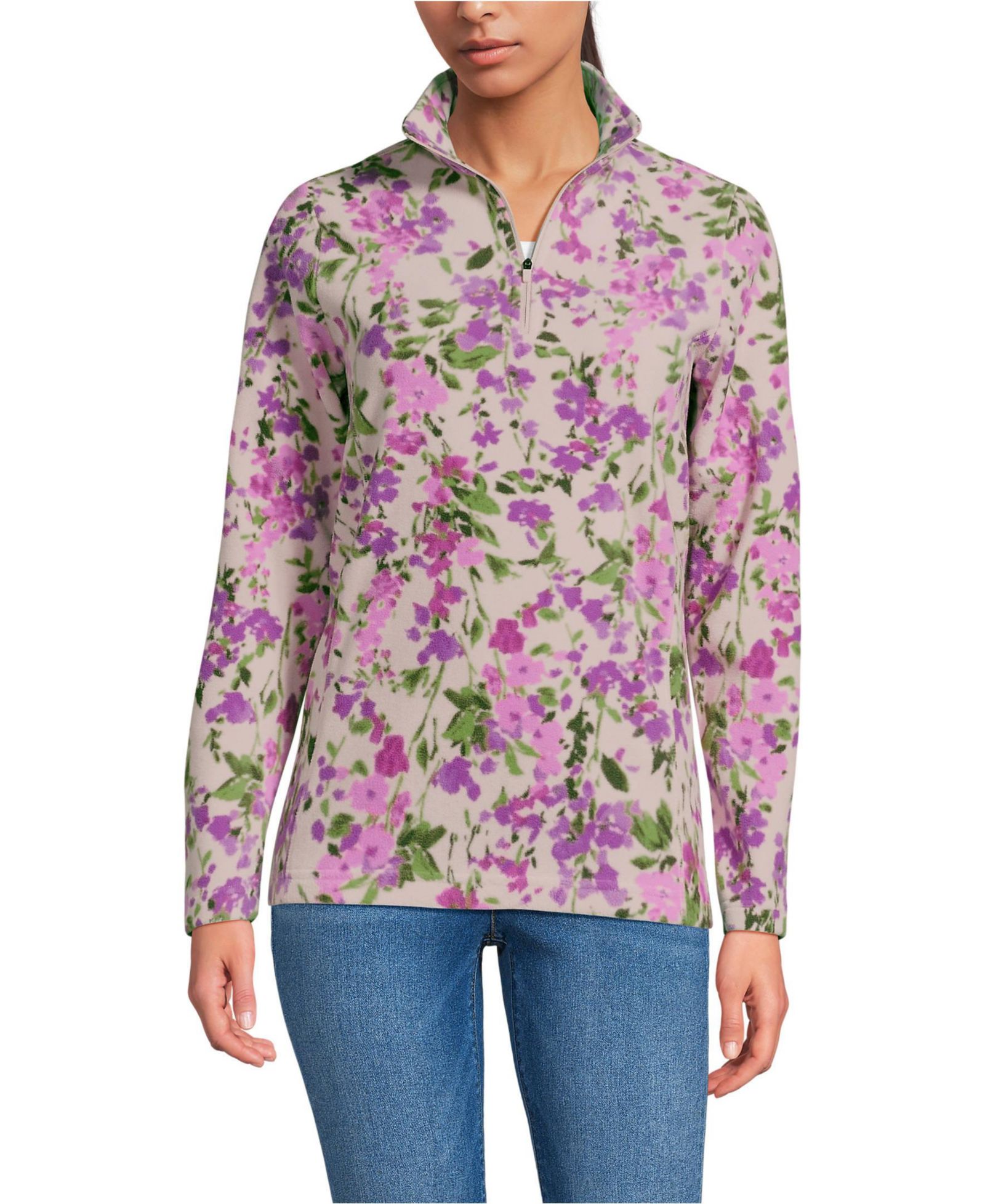 Женская флисовая кофта Lands' End Tall Anyweather Quarter Zip