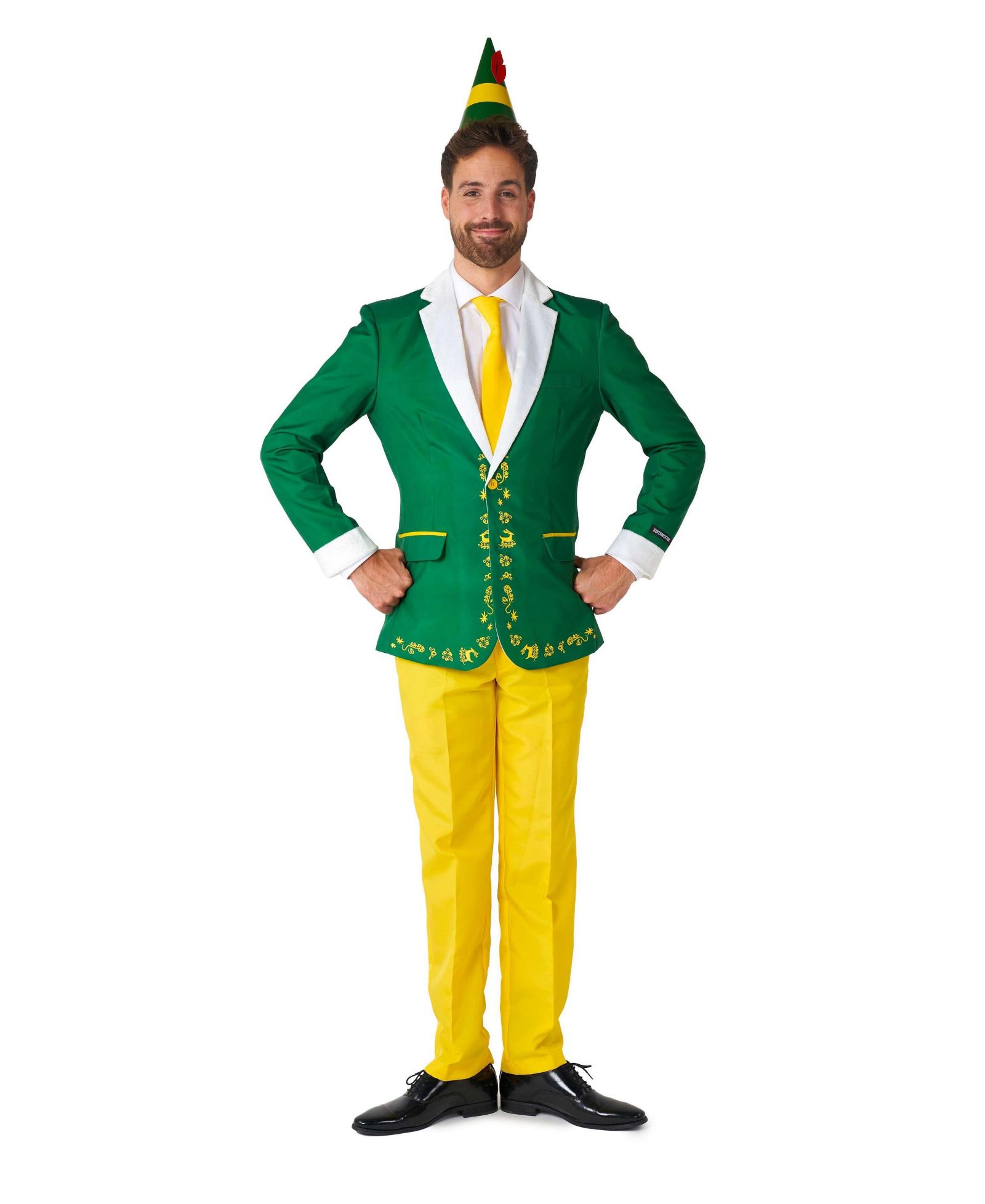 Suitmeister Men's Costume - Official Elf Christmas Halloween Outfit Set - Green - Yellow