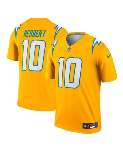 Футболка Nike Men's Justin Herbert Gold Los Angeles Chargers Alternate Charger Power Legend Player Performance Top