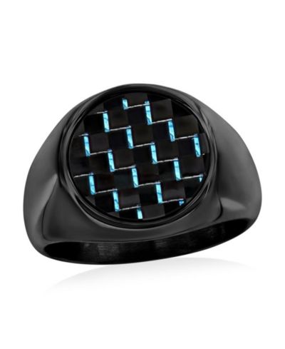 Stainless Steel, Carbon Fiber Ring - Plated