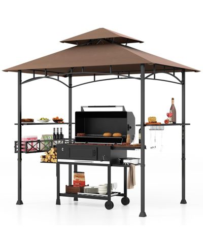 Уличный навес для гриля 8 x 5 FT с 2 боковыми полками и 20 крючками Mecale