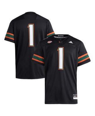 Adidas Мужская джерси Premier Miami Hurricanes, Black, 1 Black