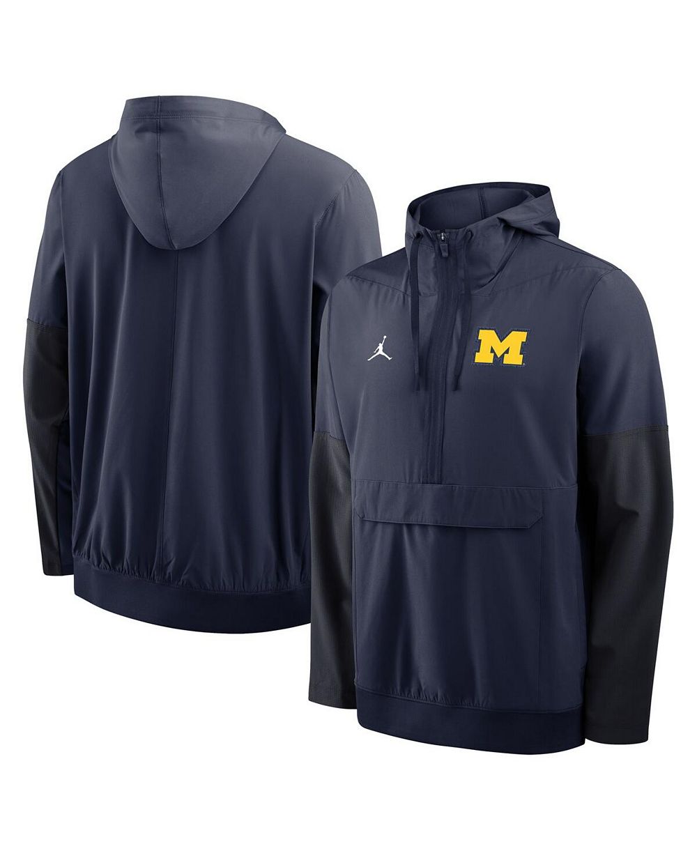 Nike Мужская анорак-худи Michigan Wolverines Navy Anorak Half-Zip