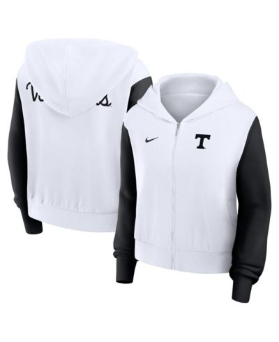 Nike Women's White Tennessee Volunteers Cropped Beyond Capability Color-Block Script Full-Zip Hoodie