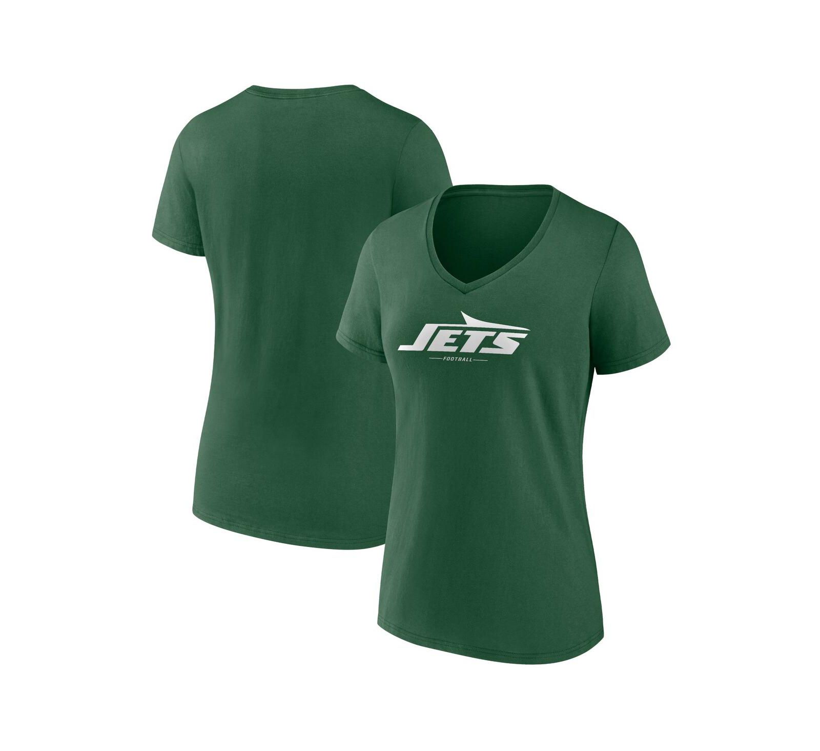 Fanatics Women's Green New York Jets Team Lock-Up V-Neck T-Shirt