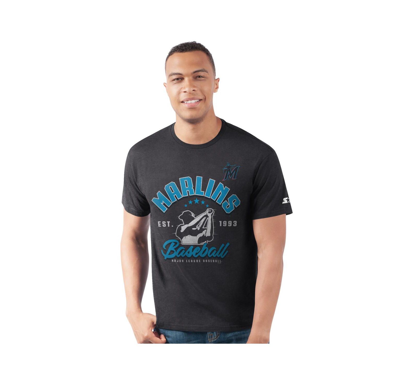 Мужская футболка Starter Miami Marlins Prime Time Batter Black