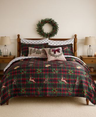 Реверсивное стеганое одеяло Levtex Home Merry Tartan, King/California King