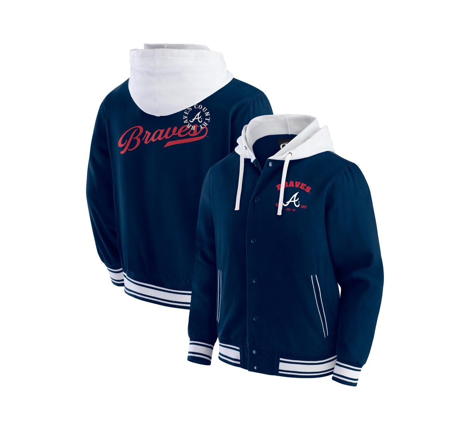 Darius Rucker Collection by Fanatics Мужская темно-синяя куртка-худи Full-Snap Atlanta Braves