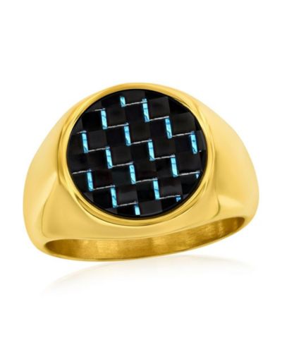 Stainless Steel, Carbon Fiber Ring - Plated