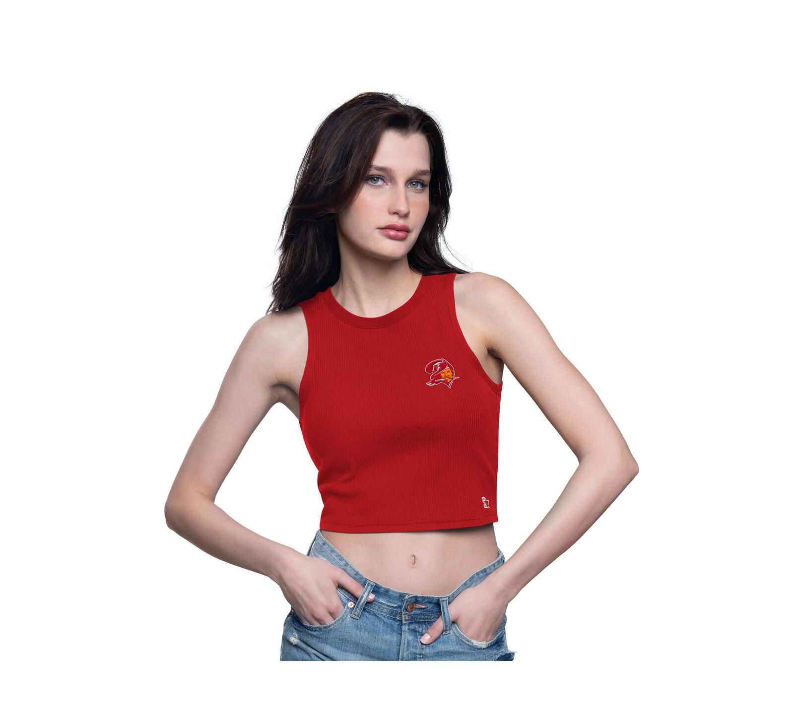 Женский укороченный топ Starter Red Tampa Bay Buccaneers Show Up Cropped Tank Top