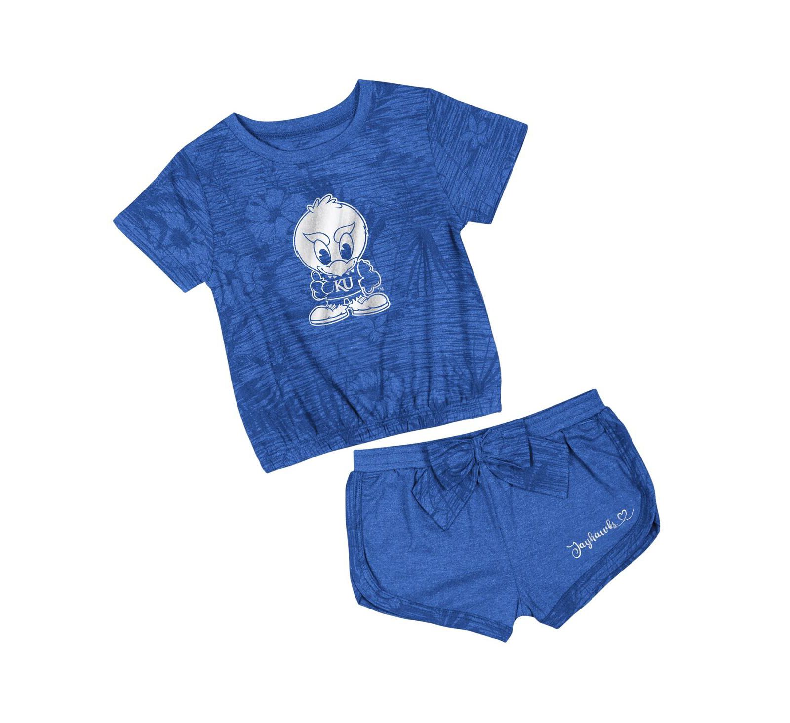 Colosseum Toddler 2-Piece Royal Kansas Jayhawks Fern T-Shirt and Shorts Set