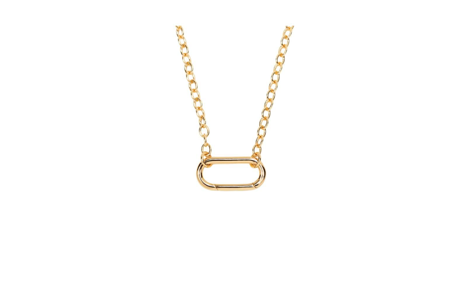 Plated Oval Link Connector Necklace