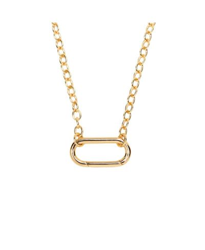 Plated Oval Link Connector Necklace