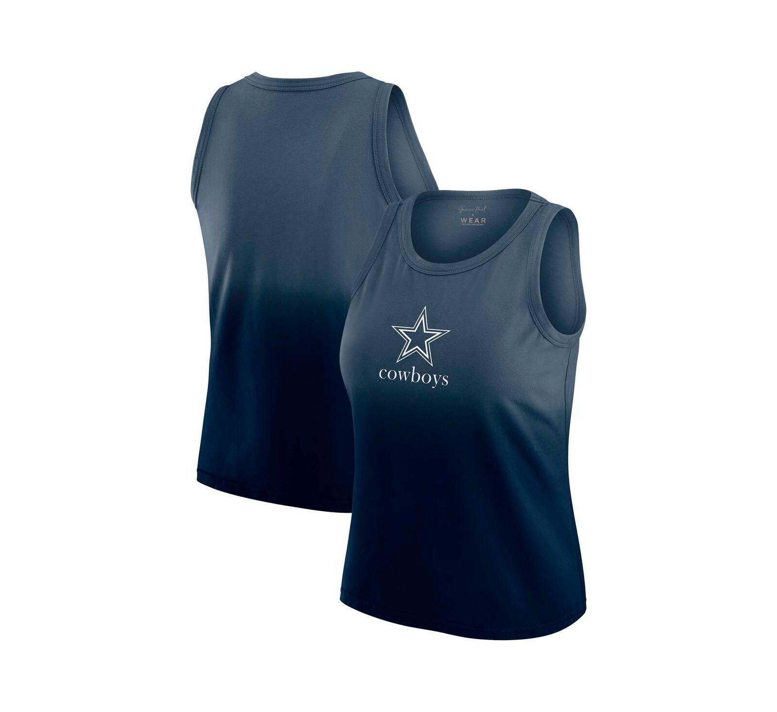 Женский топ WEAR by Erin Andrews x Gracie Navy Dallas Cowboys Ombre Tank Top