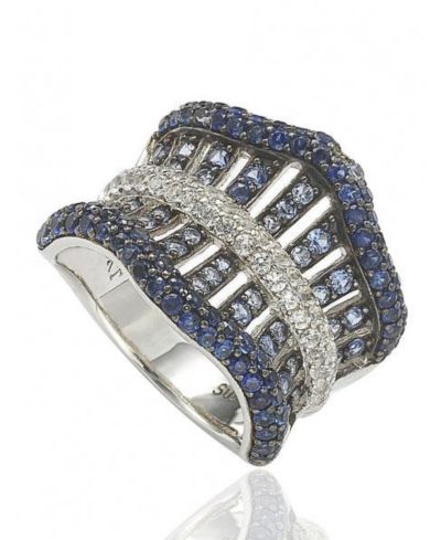 Suzy Levian Кольцо с сапфиром Sterling Sapphire Crossing