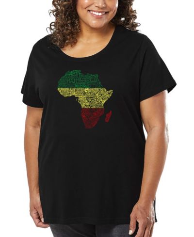 Футболка LA Pop Art Plus Size Countries In Africa Word Art