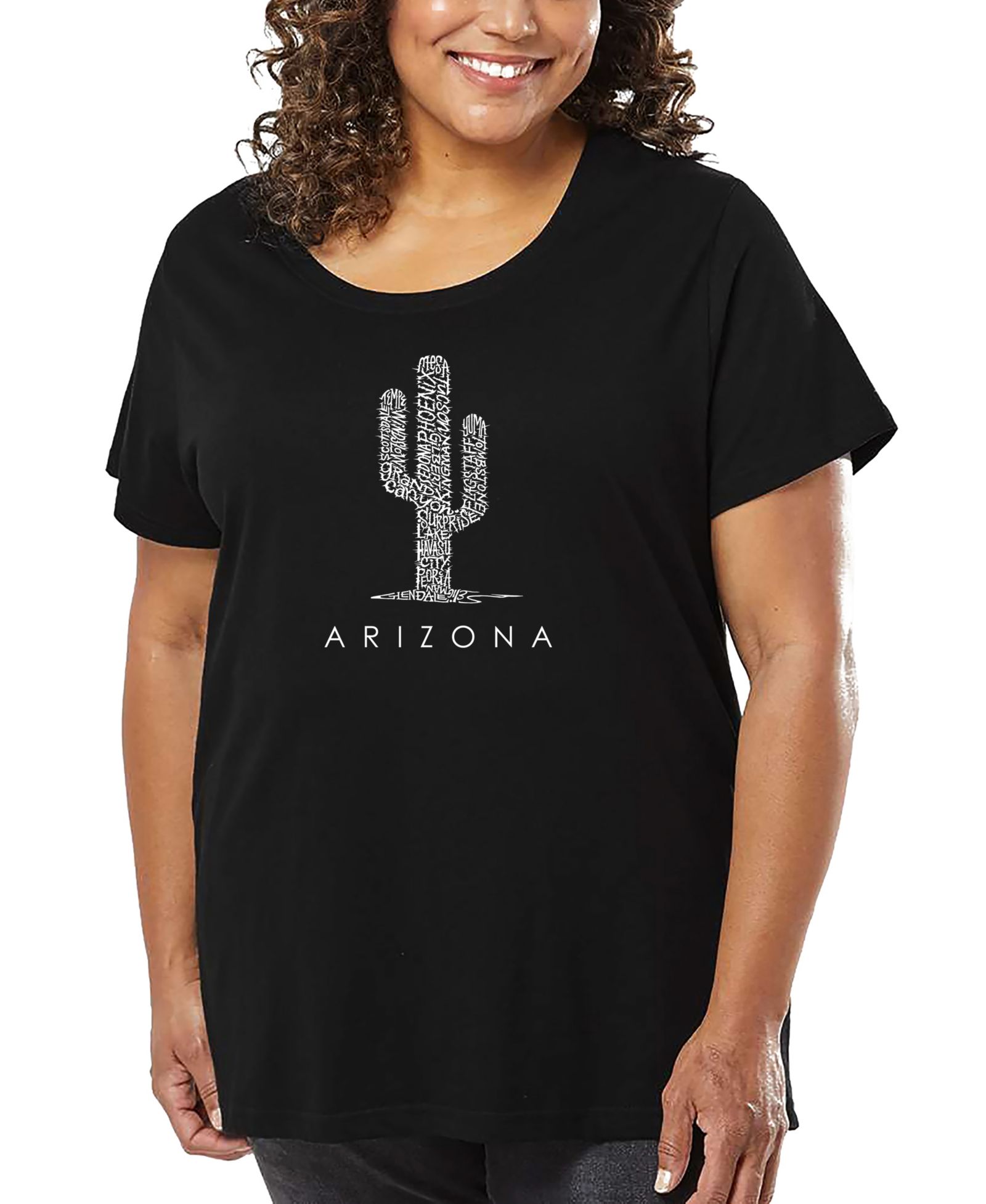 LA Pop Art Plus Size Arizona Cities Word Art футболка