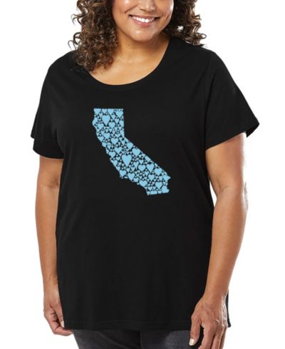 LA Pop Art Plus Size California Hearts Art T-Shirt